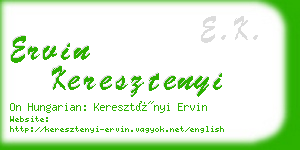 ervin keresztenyi business card